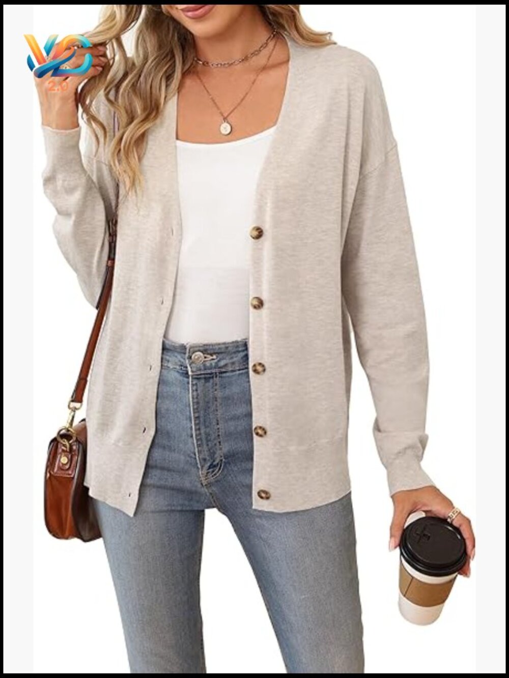 Oversized Wool Blend Cardigan Sweater - Lightweight Business Casual